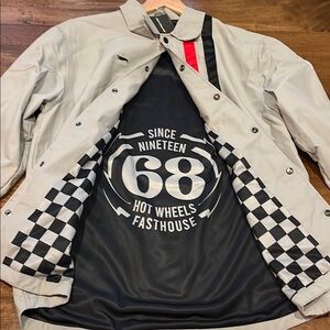 Fasthouse Speed Shop Elite Hot Wheels Jacket Light Gray Size Large NWT